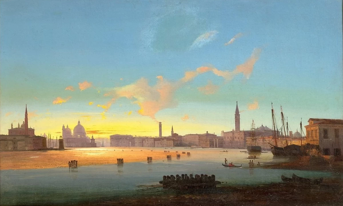 Venezia, veduta della chiesa della Salute al tramonto - Belluno